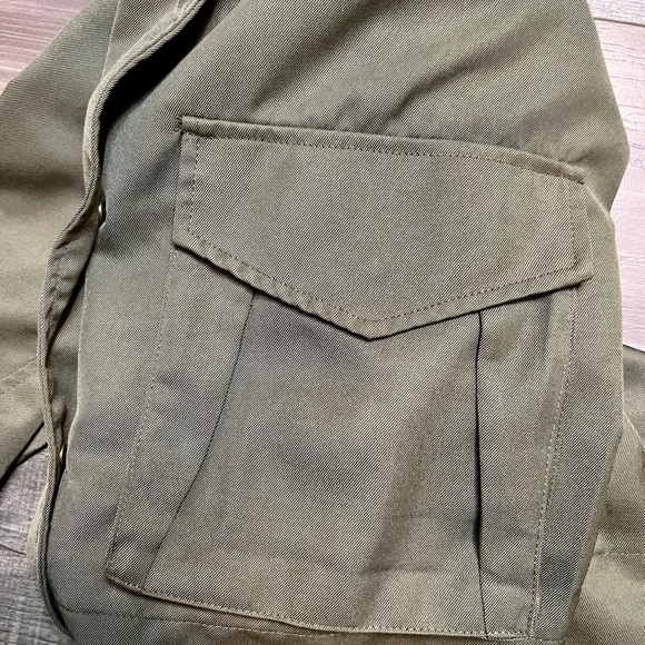 Gilli Womens Jacket Size S/M Army Green Military Infantry Draped Button Up - Picture 7 of 12